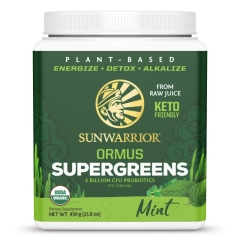 Sunwarrior Biologisch Ormus Supergreens Minze 450 Gramm